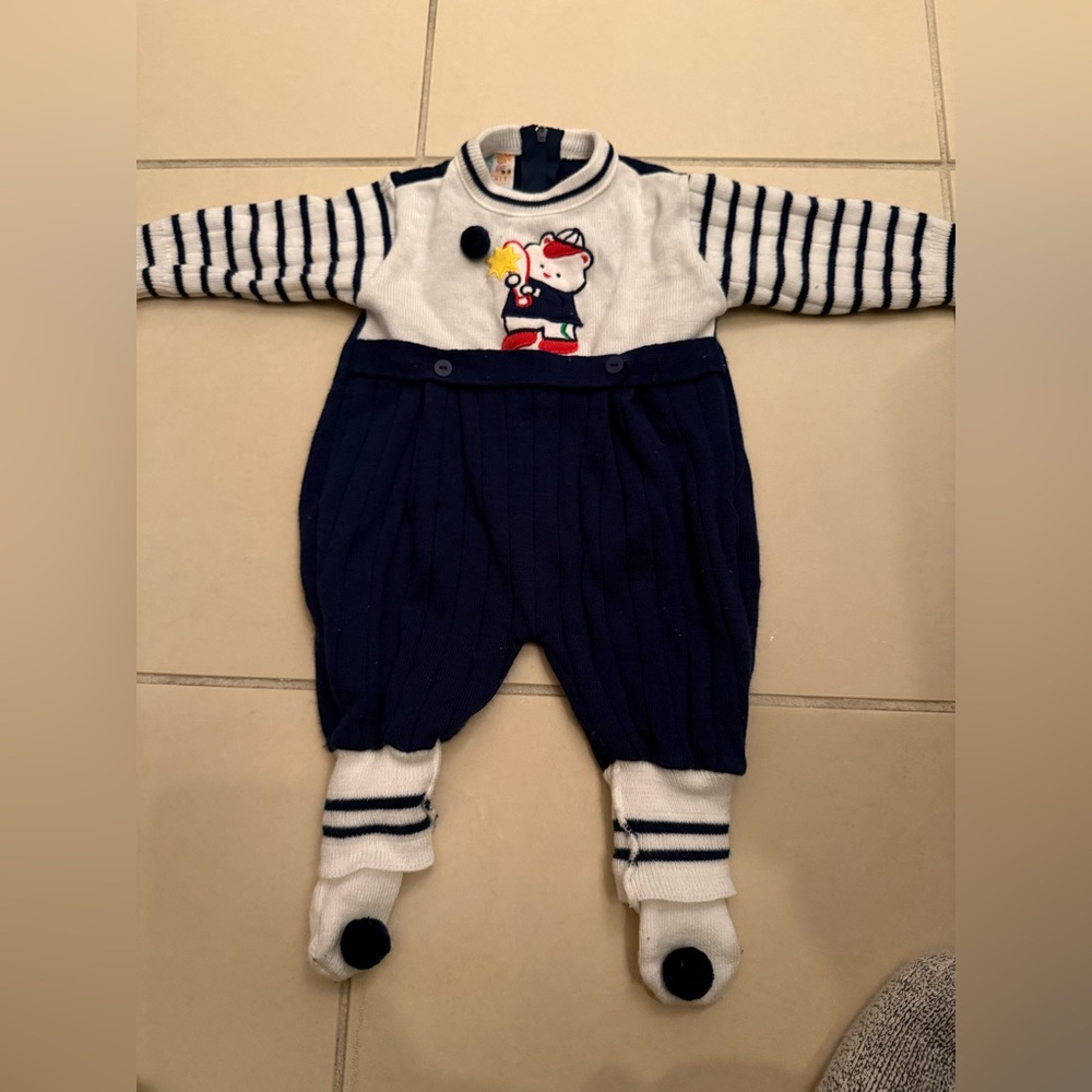 Vintage 3 Month Glynne Percy Baseball One Piece